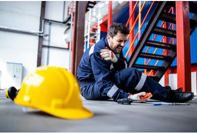 An injured worker who fell from an unsafe platform.