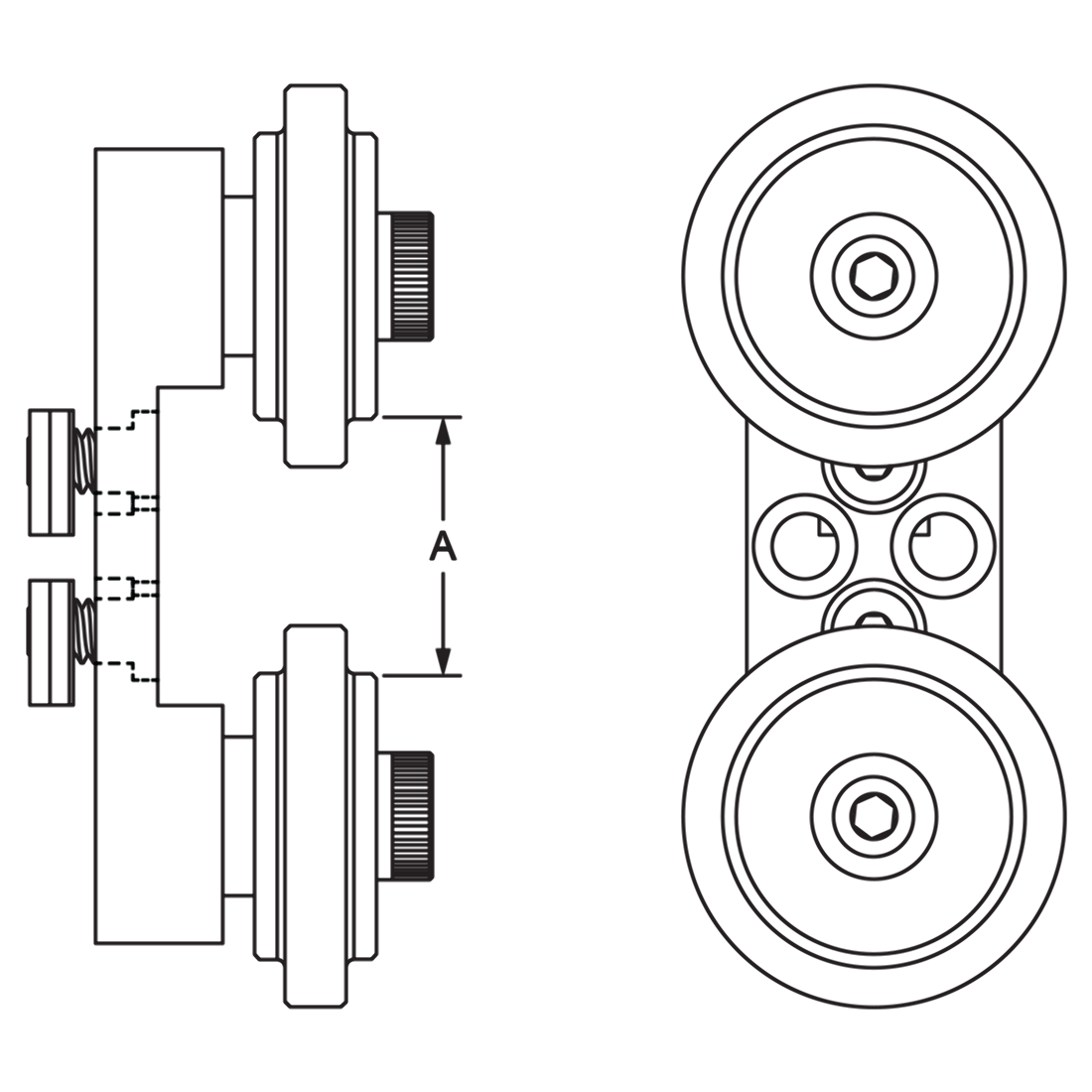 Details about   8020 Roller Wheel Bracket Assembly Aluminum Strut 