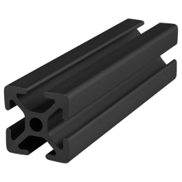 25-2525-Black-FB | 25mm X 25mm T-Slotted Profile - Four Open T-Slots