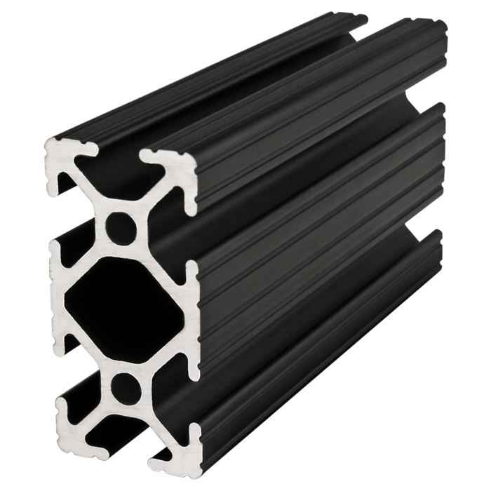 1020-Black | 1.00” X 2.00” T-Slotted Profile - Six Open T-Slots