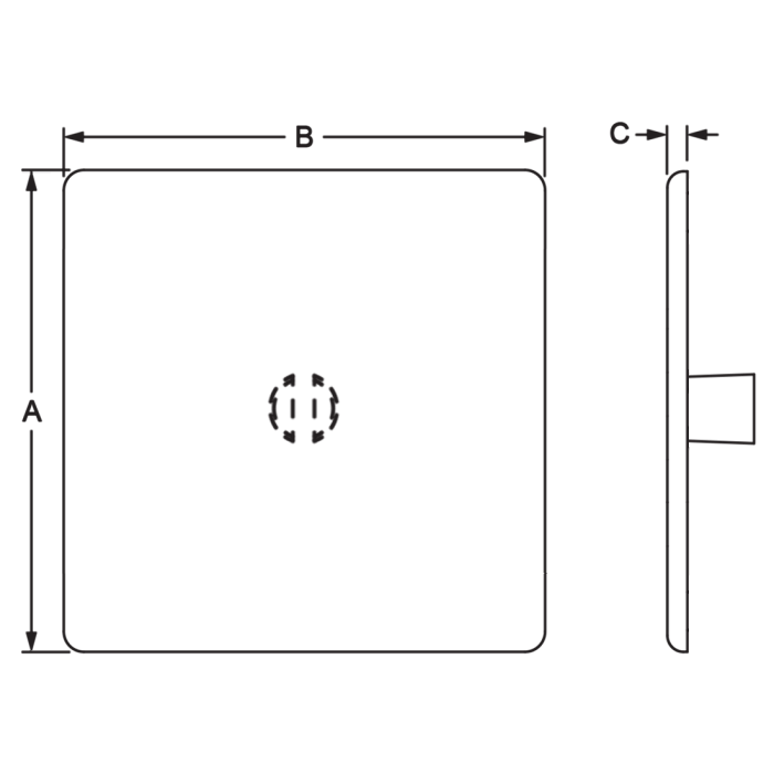 12262 | 45 Series End Cap with Molded Push-In Stem