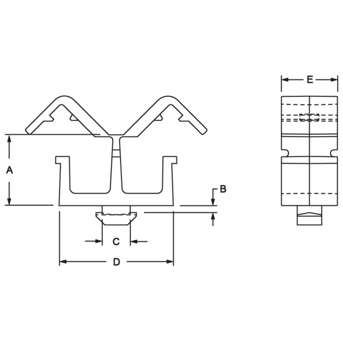 12319 | 15 & 40 Series Drop-In Cable & Tube Clip