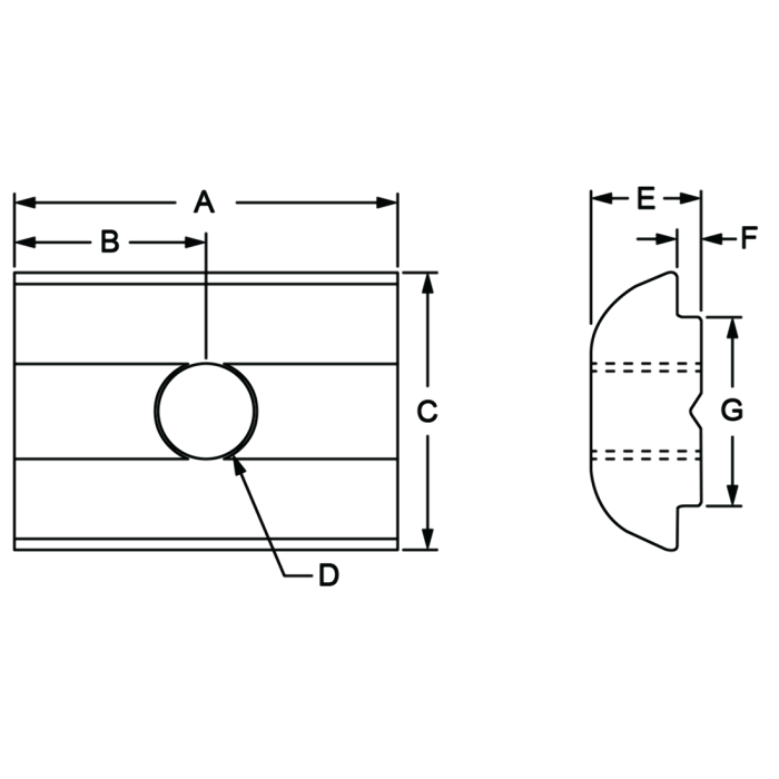 13094 | M8 Self-Aligning Roll-in T-Nut
