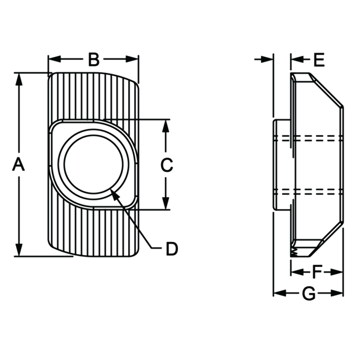13117 | 30 Series M6 Standard Drop-in T-Nut
