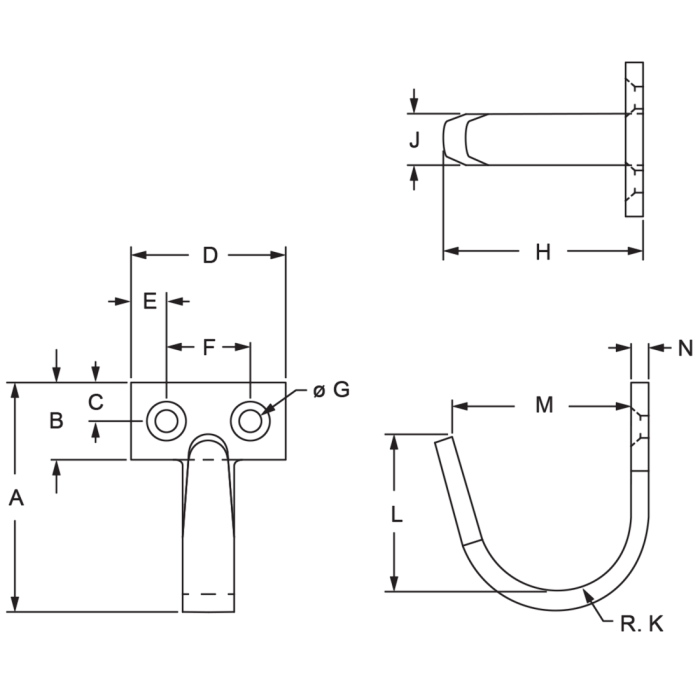 14155 | Horizontal Mount Hook