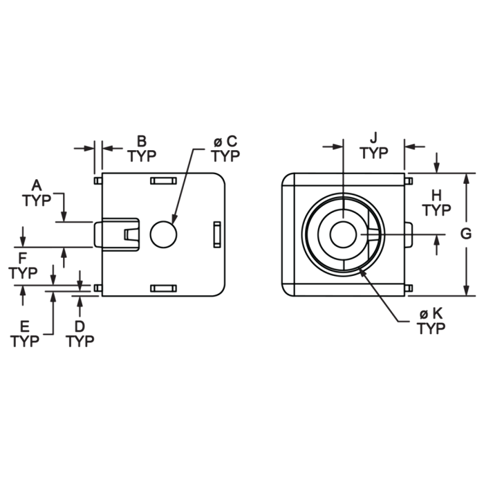 14176 | 15 Series 2 Way - Light Squared Corner Connector