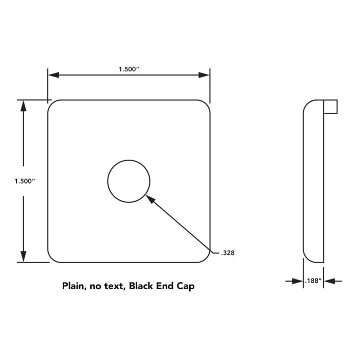 2030-Plain | 15 Series End Cap with Push-In Fastener