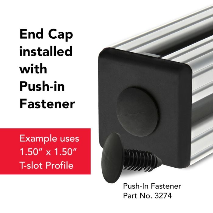 2030-Plain | 15 Series End Cap with Push-In Fastener
