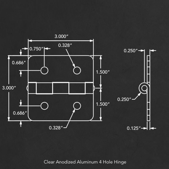 2085 | 15 Series & Ready Tube 4 Hole - Aluminum Hinge