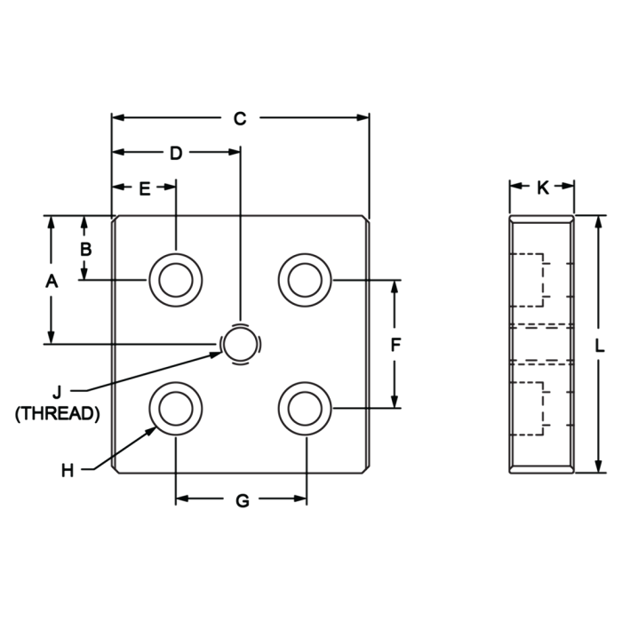 2132 | 10 Series 5 Hole - Center Tap Base Plate: 2.00