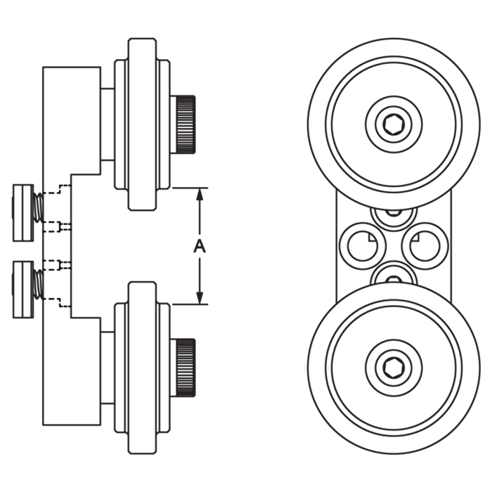 2756 | 15 Series Dual Roller Wheel Bracket Assembly