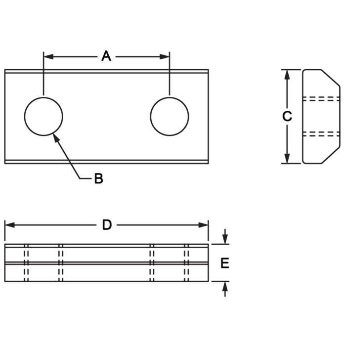 3086 | 10 Series 10-32 Double Anchor Slide-in T-Nut
