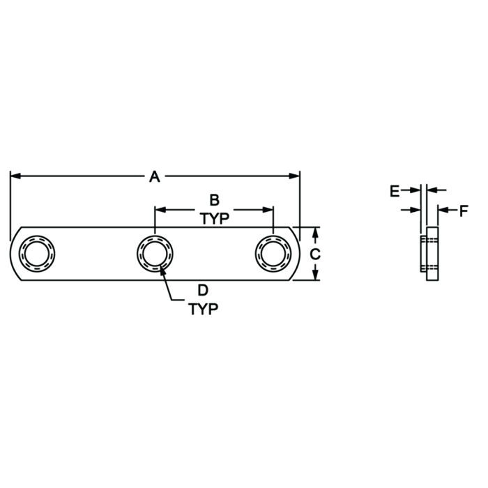 3287 | 1/4-20 Triple Slide-in Economy T-Nut