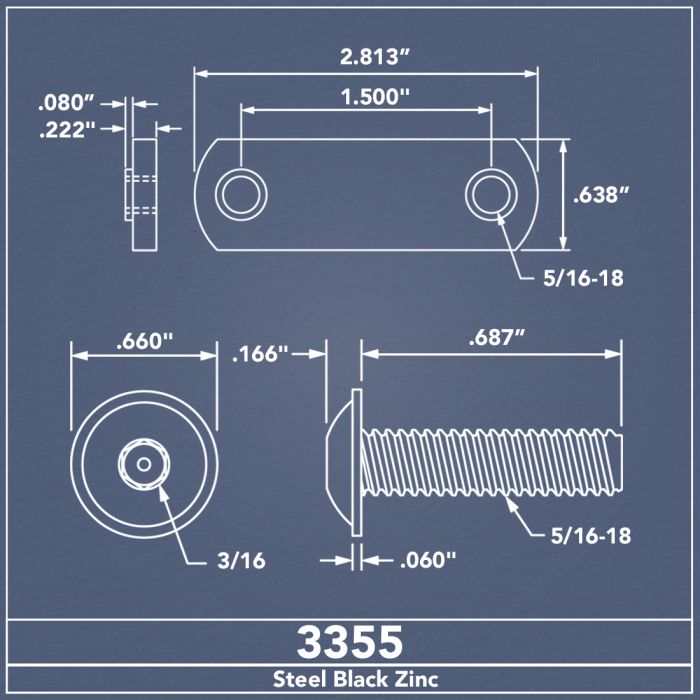 3355 | Bolt Assembly: (2) 5/16-18 x .687
