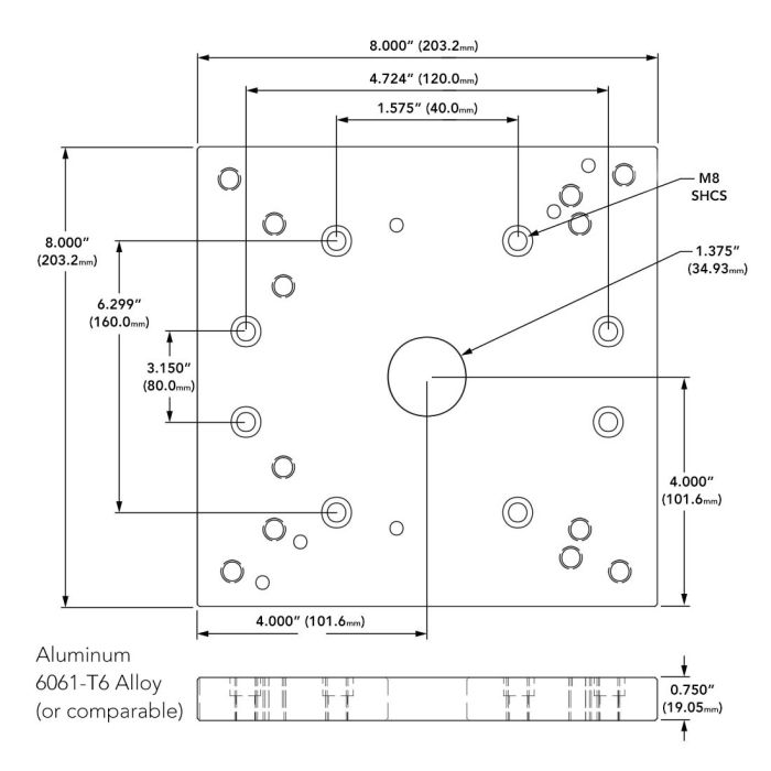 40003-CP | Robot Mounting Plate: 8.00