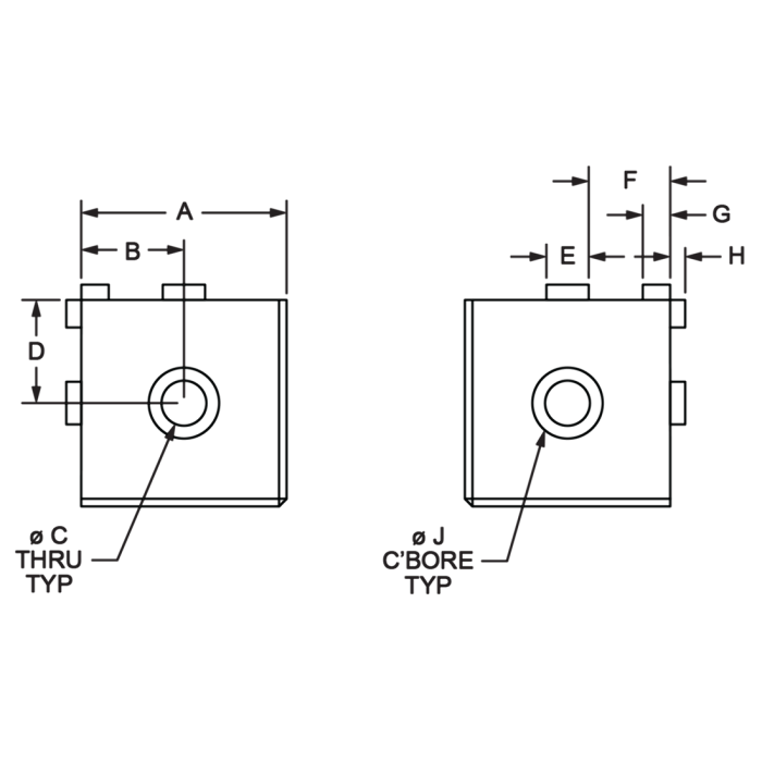 4442 | 15 Series 3 Way - Squared Corner Connector