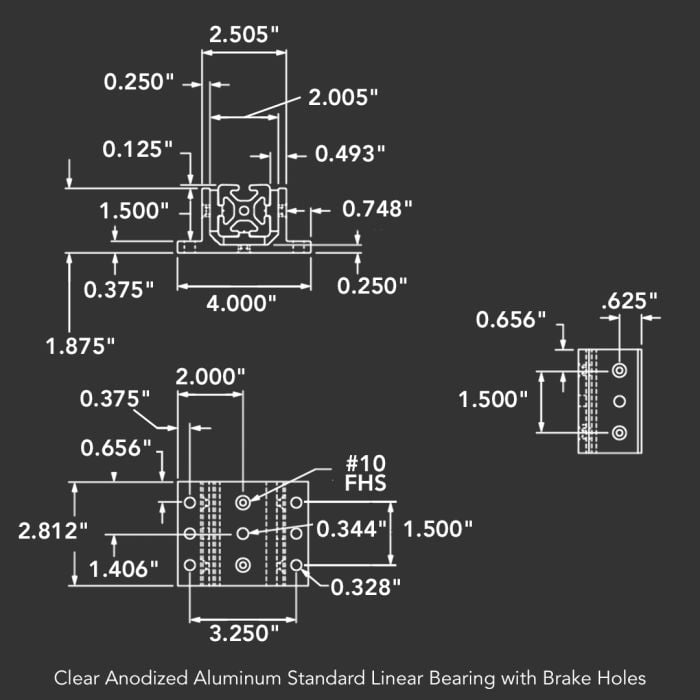 6525 | 15 Series 3 Slot Mount - Double Flange Short Standard