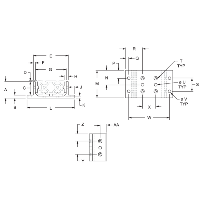 Village 3×2mm フル　Lサイズ 6833 | 15 Series 4 Slot Mount - Double Flange Short High-Cycle