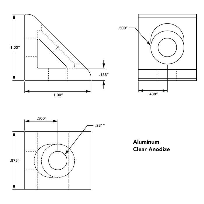 CIBONシェルフ #2 4132 | 10 Series 2 Hole - Gusseted Inside Corner Bracket