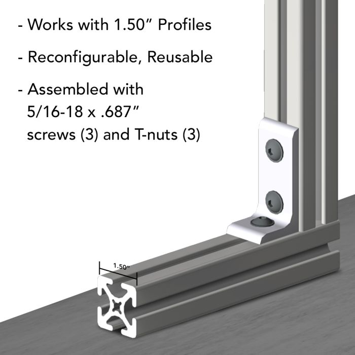 4376 | 15 Series & Ready Tube 3 Hole - Inside Corner Bracket