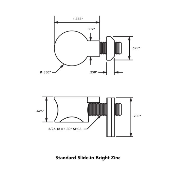 3660 | 15 Series 5/16-18 SS Anchor Fastener Assembly with Slide-In