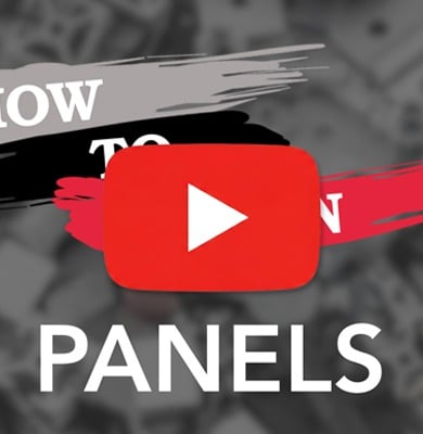 YouTube thumbnail for an 80/20 instructional video titled How to Design Panels, set against a background of various aluminum framing components.