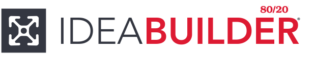 A vector logo of IdeaBuilder, a free web-based standalone software to build or design with 8020 t-slot aluminum profiles and products.