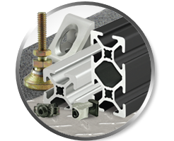80/20 T-Slot Aluminum Extrusion, Fasteners and Components 80/20 T-slot aluminum extrusion with fasteners, mounting hardware and accessories for building custom modular framing solutions.