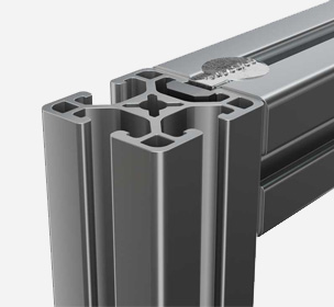 Extruded aluminum t-slot profile for modular construction.